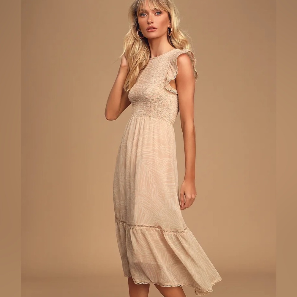 Lost + wander print midi dress